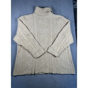VTG Eddie Bauer Collectibles Wool Cable Knit Turtleneck Sweater Men's 2X Made NZ